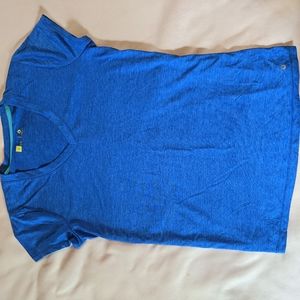 Xersion blue short sleeve workout shirt womens